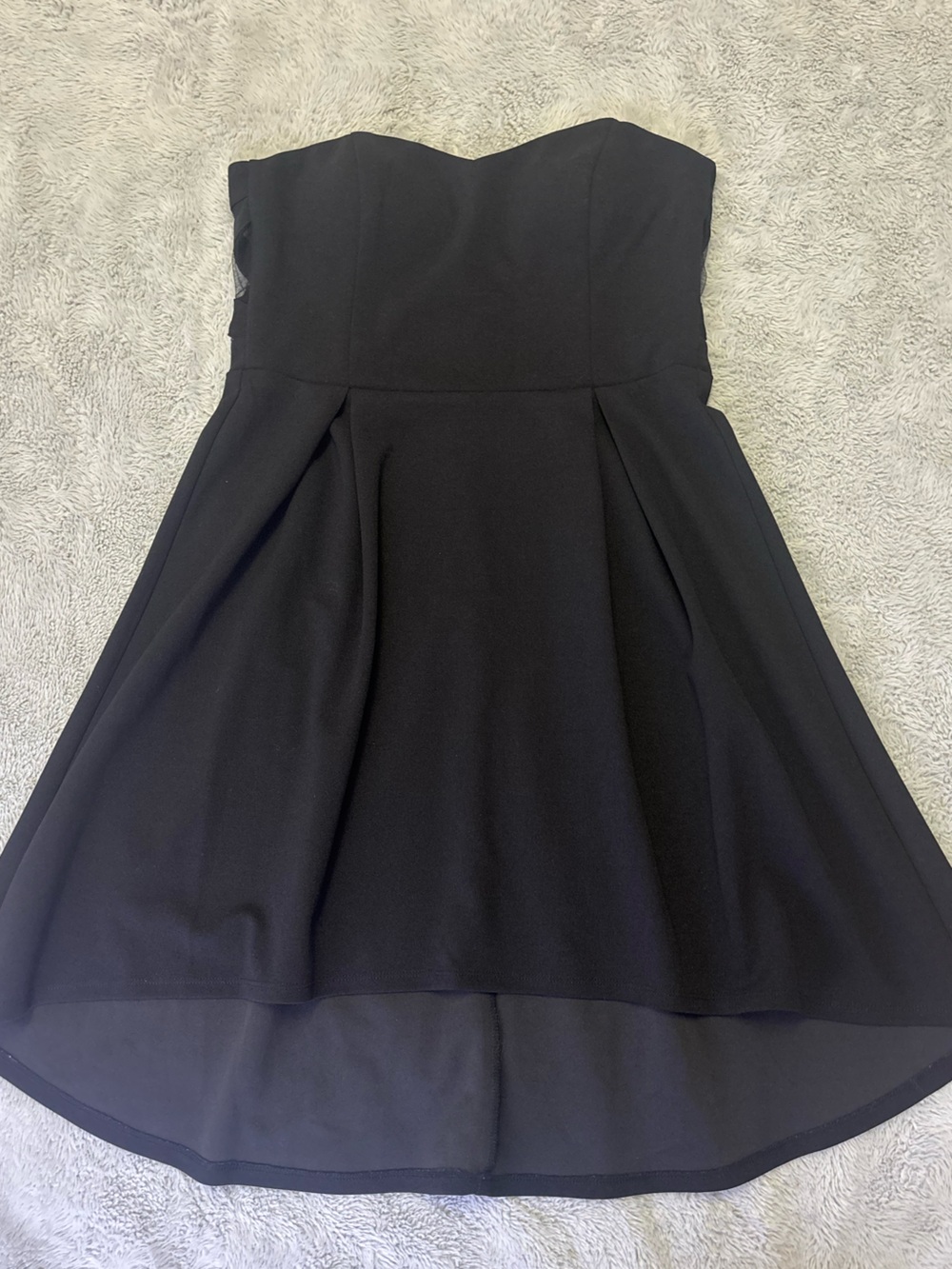 Teeze Me Black Strapless A-Line Dress